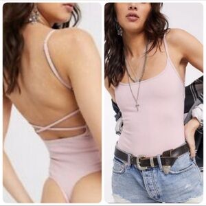Free People BASIQUE STRAPPY BODYSUIT SIZE LARGE NWT